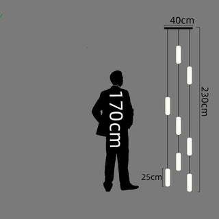 Minimalistische LED-Treppenleuchte mit langem Tropfen