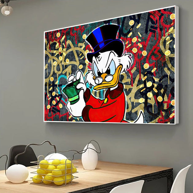 Disney Cartoon Scrooge Mcduck Canvas Wall Art-GraffitiWallArt