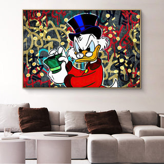 Disney Cartoon Scrooge Mcduck Canvas Wall Art-GraffitiWallArt