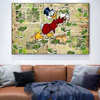 Disney Cartoon Scrooge Mcduck Canvas Wall Art-GraffitiWallArt