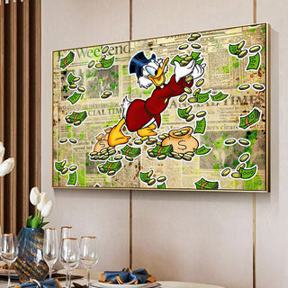 Disney Cartoon Scrooge Mcduck Canvas Wall Art-GraffitiWallArt