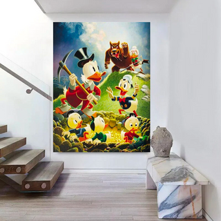 Disney Donald Duck Digging Canvas Wall Art-GraffitiWallArt