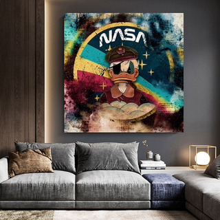 Disney Donald Duck NASA Astronaut Canvas Wall Art-GraffitiWallArt