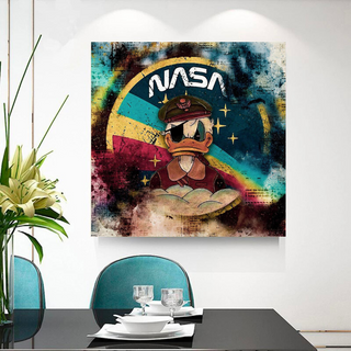 Disney Donald Duck NASA Astronaut Canvas Wall Art-GraffitiWallArt