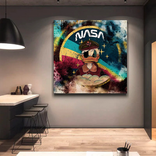 Disney Donald Duck NASA Astronaut Canvas Wall Art-GraffitiWallArt