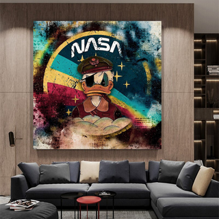 Disney Donald Duck NASA Astronaut Canvas Wall Art-GraffitiWallArt