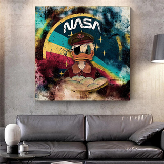 Disney Donald Duck NASA Astronaut Canvas Wall Art-GraffitiWallArt