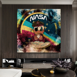 Disney Donald Duck NASA Astronaut Canvas Wall Art-GraffitiWallArt