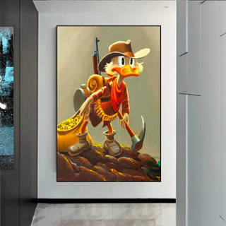 Disney Donald Duck Scrooge Mcduck Canvas Wall Art-GraffitiWallArt