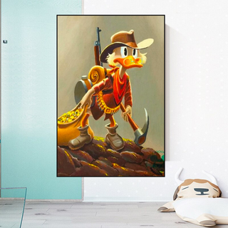 Disney Donald Duck Scrooge Mcduck Canvas Wall Art-GraffitiWallArt