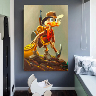 Disney Donald Duck Scrooge Mcduck Canvas Wall Art-GraffitiWallArt