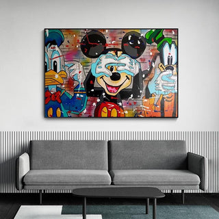 Disney Funny Mickey Mouse Donald Duck Canvas Wall Art-GraffitiWallArt