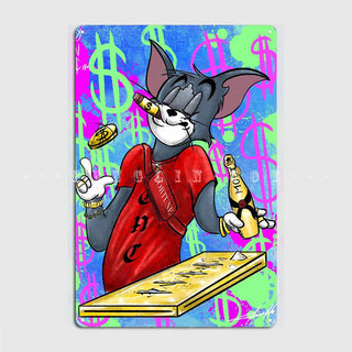 Disney Gangster Tom and Jerry Canvas Wall Art-GraffitiWallArt