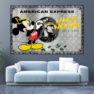 Disney Mickey American Express Canvas Art-GraffitiWallArt