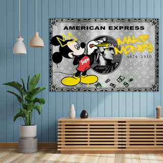 Disney Mickey American Express Canvas Art-GraffitiWallArt