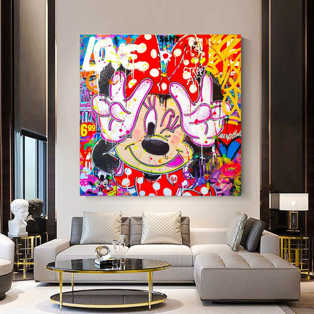Disney Mickey Love Canvas Wall Art-GraffitiWallArt