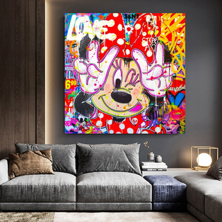 Disney Mickey Love Canvas Wall Art-GraffitiWallArt