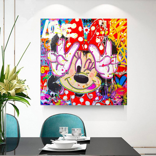 Disney Mickey Love Canvas Wall Art-GraffitiWallArt