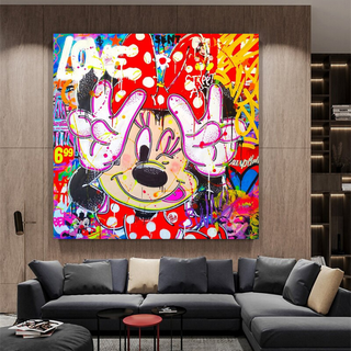 Disney Mickey Love Canvas Wall Art-GraffitiWallArt