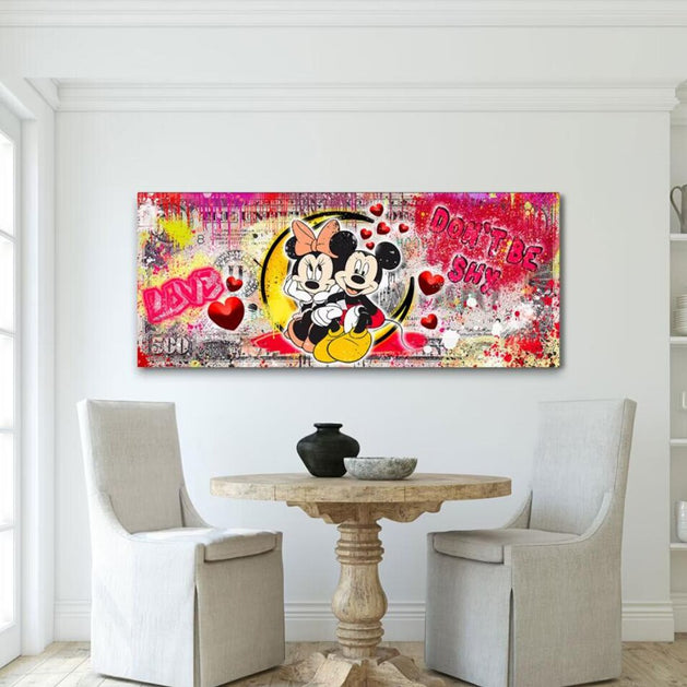 Disney Mickey Minnie Dollar Canvas Wall Art Poster-GraffitiWallArt