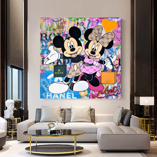 Disney Mickey & Minnie Mouse Canvas Wall Art-GraffitiWallArt