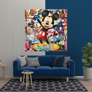 Disney Mickey Mouse Graffiti Canvas Wall Art-GraffitiWallArt