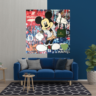 Disney Mickey Mouse Graffiti Canvas Wall Art-GraffitiWallArt