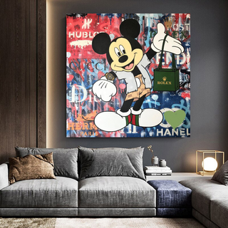 Disney Mickey Mouse Graffiti Canvas Wall Art-GraffitiWallArt