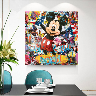 Disney Mickey Mouse Graffiti Canvas Wall Art-GraffitiWallArt