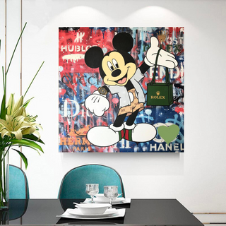 Disney Mickey Mouse Graffiti Canvas Wall Art-GraffitiWallArt