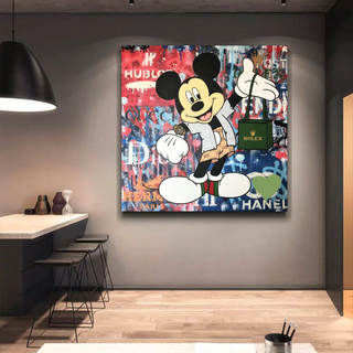 Disney Mickey Mouse Graffiti Canvas Wall Art-GraffitiWallArt