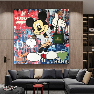 Disney Mickey Mouse Graffiti Canvas Wall Art-GraffitiWallArt