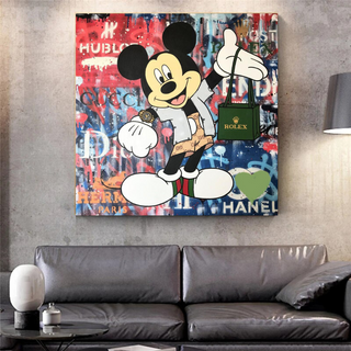 Disney Mickey Mouse Graffiti Canvas Wall Art-GraffitiWallArt