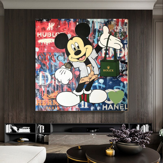 Disney Mickey Mouse Graffiti Canvas Wall Art-GraffitiWallArt