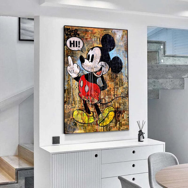 Disney Mickey Mouse Hi Canvas Wall Art-GraffitiWallArt