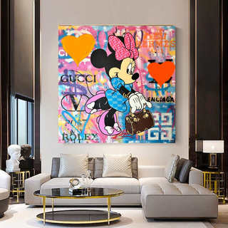 Disney Minnie Mouse Graffiti Canvas Wall Art-GraffitiWallArt