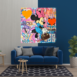 Disney Minnie Mouse Graffiti Canvas Wall Art-GraffitiWallArt