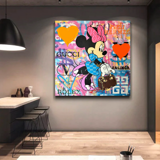 Disney Minnie Mouse Graffiti Canvas Wall Art-GraffitiWallArt