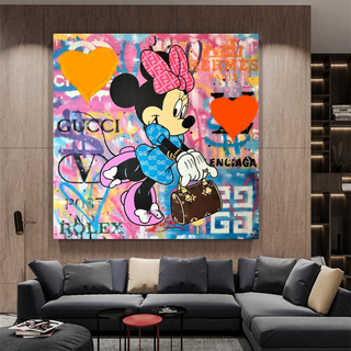 Disney Minnie Mouse Graffiti Canvas Wall Art-GraffitiWallArt