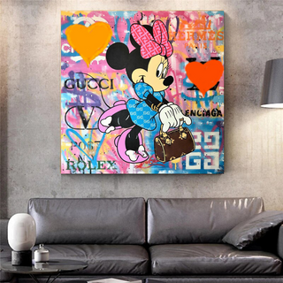 Disney Minnie Mouse Graffiti Canvas Wall Art-GraffitiWallArt