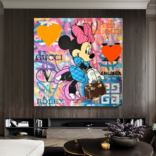 Disney Minnie Mouse Graffiti Canvas Wall Art-GraffitiWallArt