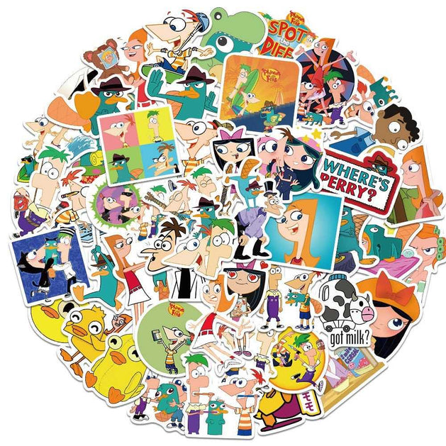 Disney Phineas Ferb Waterproof Sticker Pack - Famous Cartoon Bundle-GraffitiWallArt
