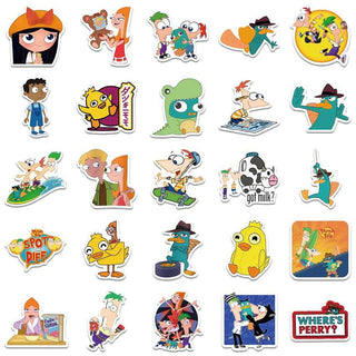 Disney Phineas Ferb Waterproof Sticker Pack - Famous Cartoon Bundle-GraffitiWallArt