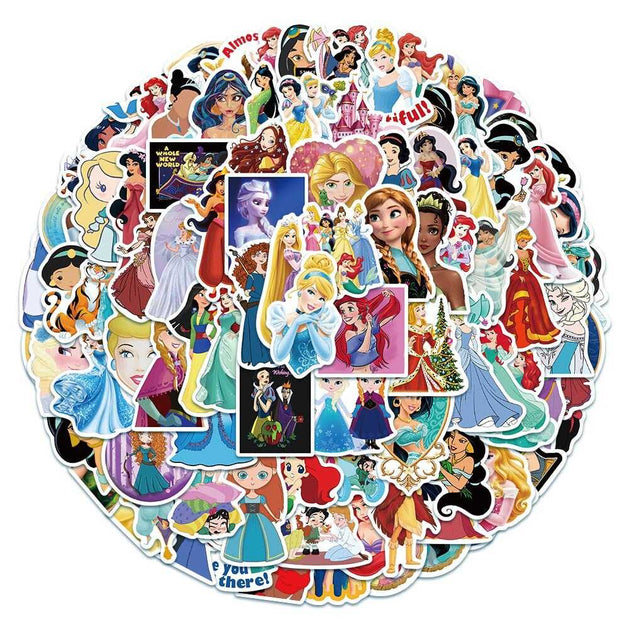 Disney Princess Stickers - Frozen Cinderella Ariel-GraffitiWallArt