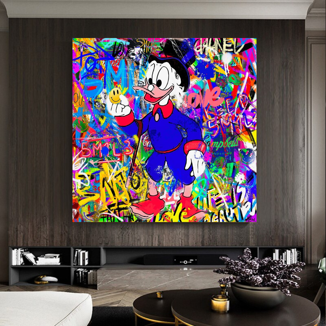 Disney Scrooge McDuck Canvas Wall Art-GraffitiWallArt