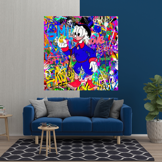 Disney Scrooge McDuck Canvas Wall Art-GraffitiWallArt