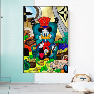 Disney Scrooge Mcduck Canvas Wall Art-GraffitiWallArt