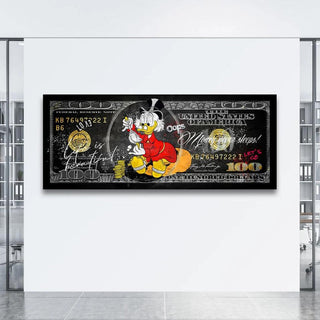 Disney Scrooge McDuck Dollar Donald Duck Canvas Wall Art Poster-GraffitiWallArt