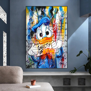 Disney Scrooge McDuck Donald Duck Guilty Dollar Donald Duck Canvas Wall Art Poster-GraffitiWallArt