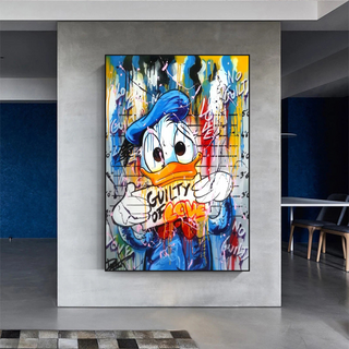 Disney Scrooge McDuck Donald Duck Guilty Dollar Donald Duck Canvas Wall Art Poster-GraffitiWallArt